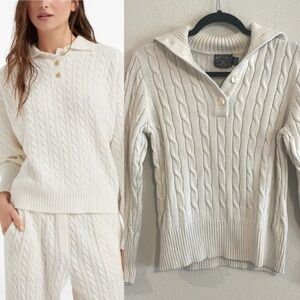 American Living Women Sweater Large Cable Knit Preppy Contemporary Fisherman